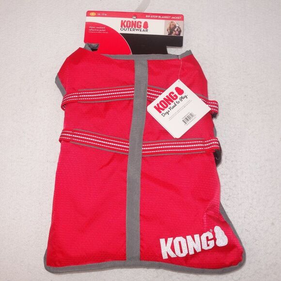 NEW Kong Dog Rip Stop Blanket Coat Jacket Water Resistant Fleece Size XS RED - Picture 2 of 8
